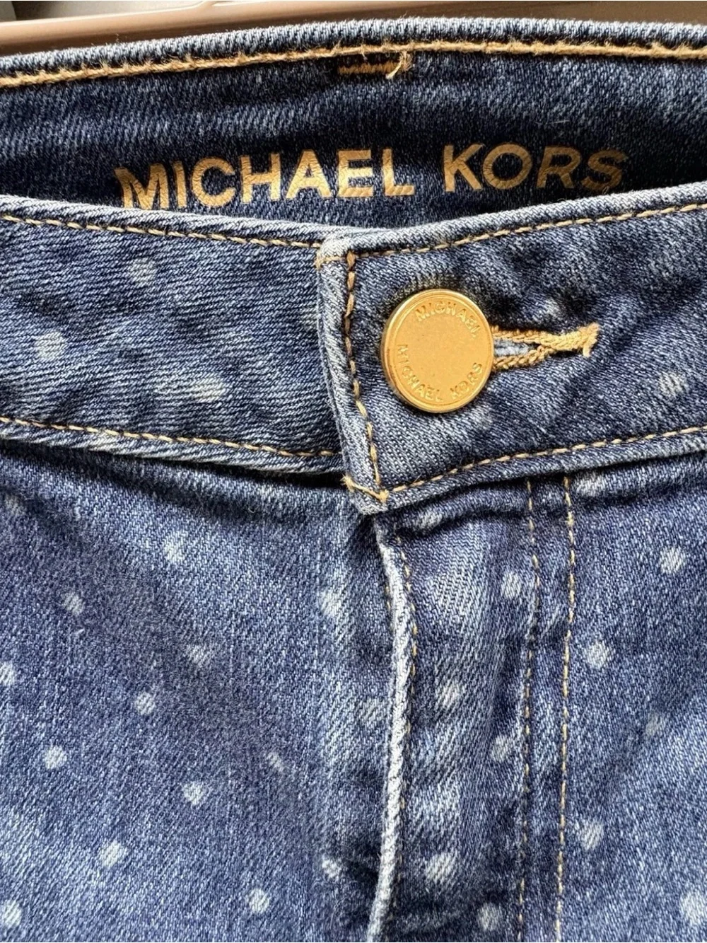 Michael Kors Navy Polka Dot Dillon Relaxed Jeans | Sz 4